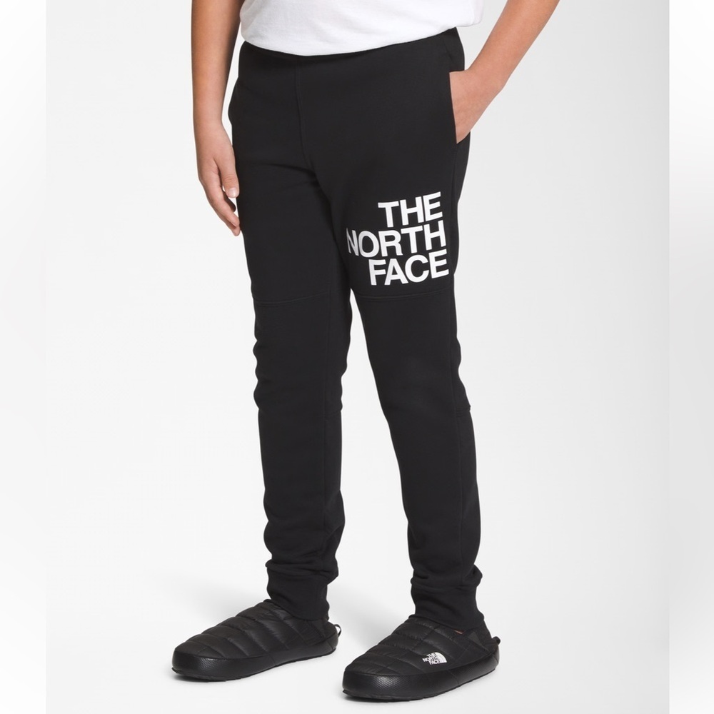 The North Face Black Kids Jogger Sweatpants with White Logo